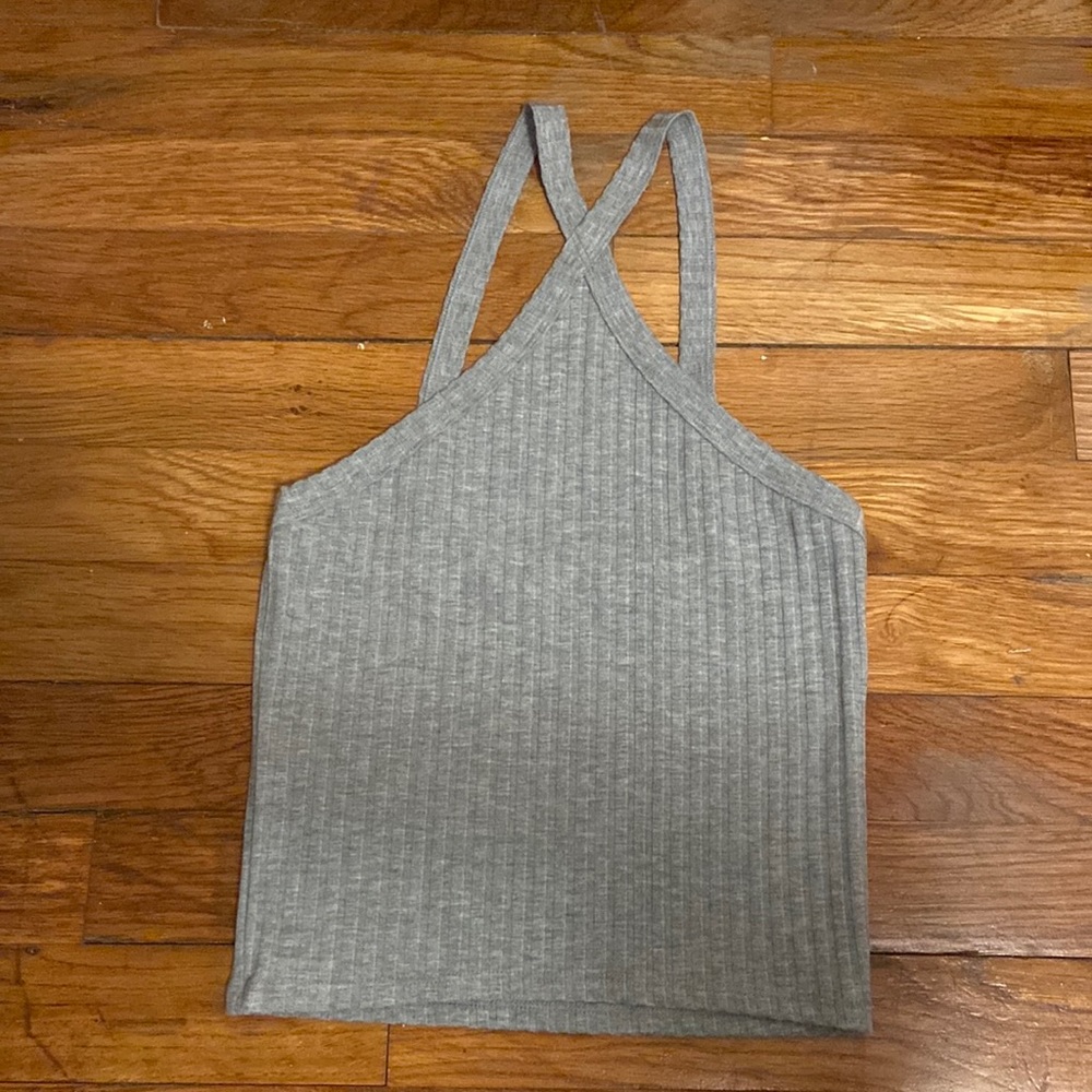 Calvin Klein Jeans Gray High Neck Tank Top